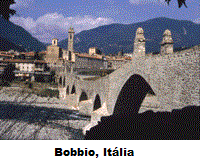 Cidade de Bobbio na Itália. 